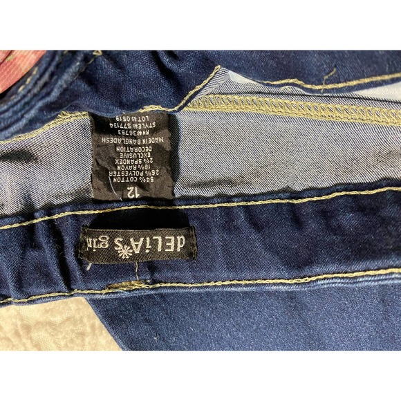 Delia’s Girl denim blue jeans with scarf belt size 12 - Picture 4 of 4